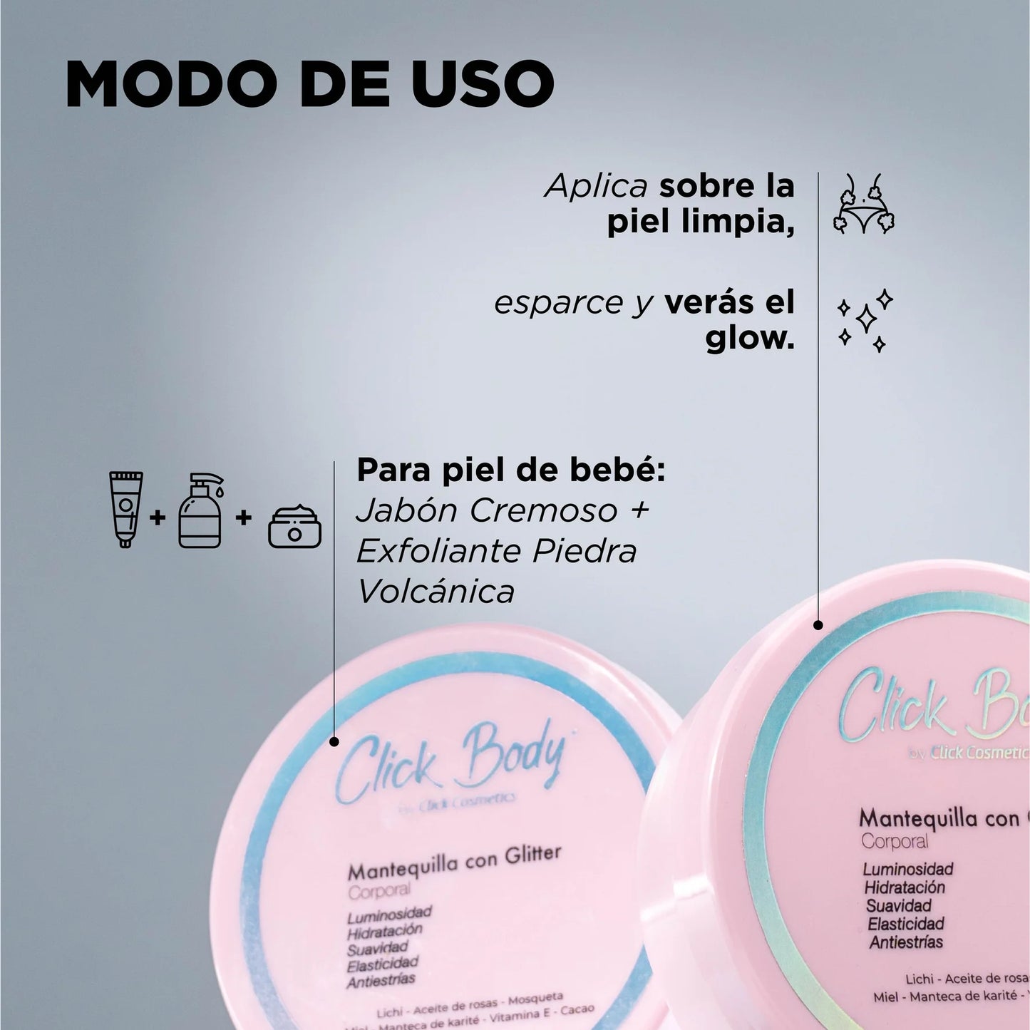 MATEQUILLA CORPORAL CLICK BODY CON GLITTER