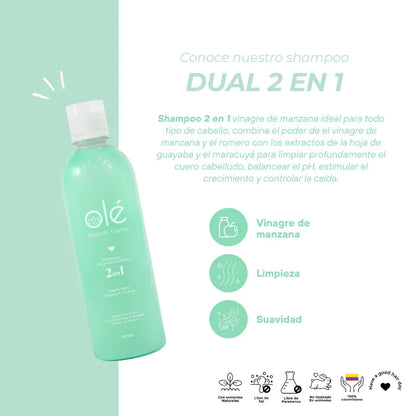SHAMPOO 2 EN 1 VINAGRE DE MANZANA