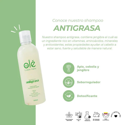 SHAMPOO ANTIGRASA CEBOLLA Y JENGIBRE