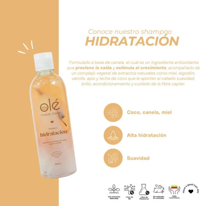 SHAMPOO HIDRATACIÓN COCO, CANELA Y MIEL