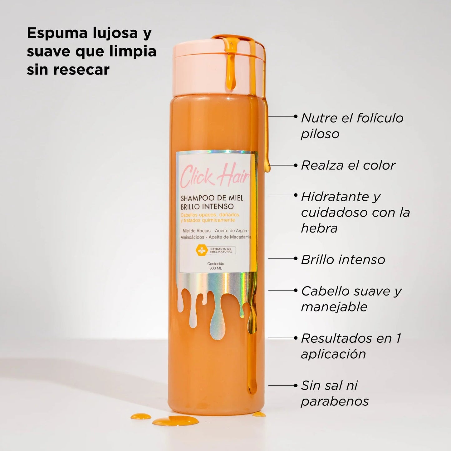 SHAMPOO CLICK HAIR MIEL BRILLO INTENSO